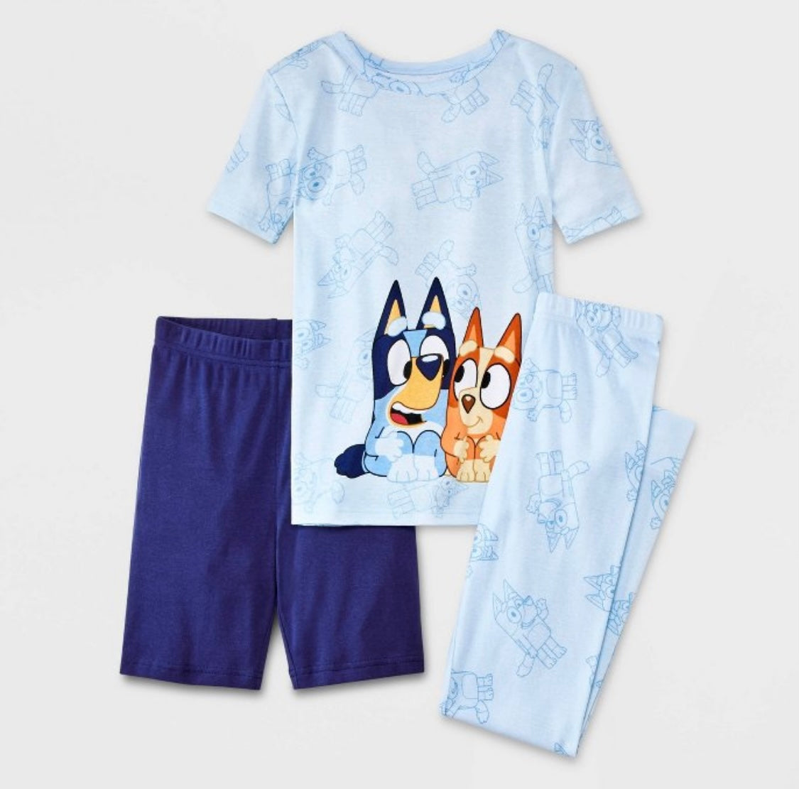 Pijama Bluey Para Niña 4 Piezas