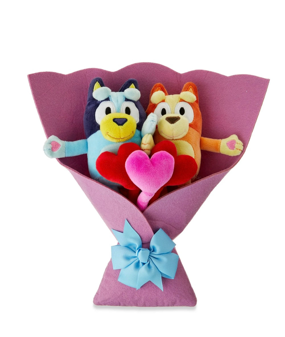 Ramo bouquet Bluey y Bingo San Valentín