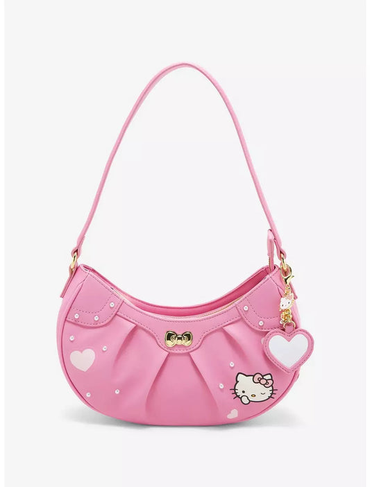 Bolsa Crossbody Baguette Hello Kitty Pink Heart