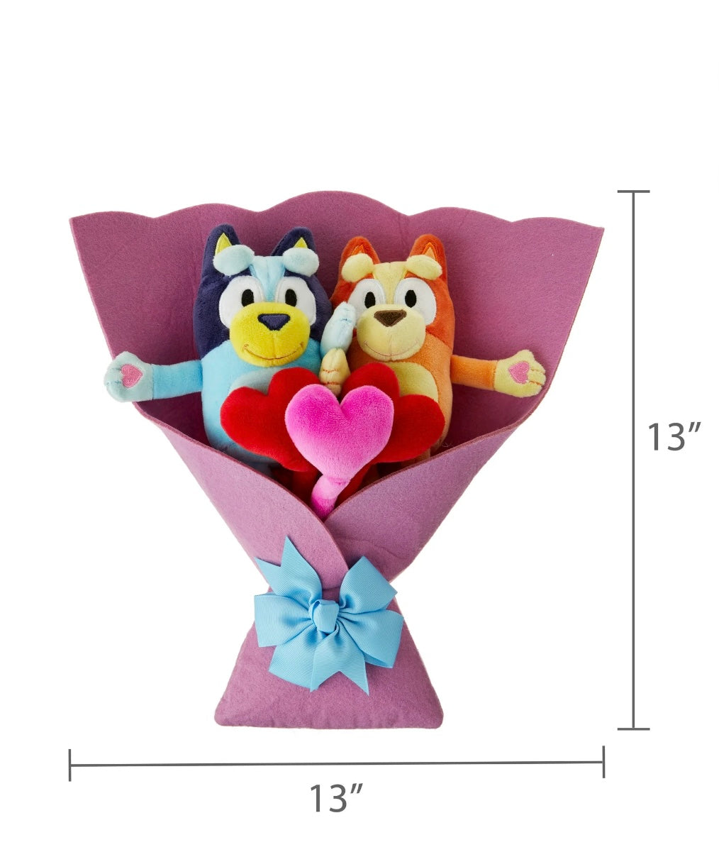 Ramo bouquet Bluey y Bingo San Valentín