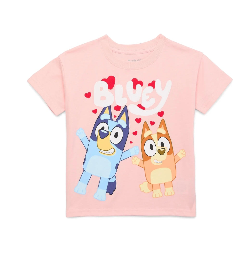 Playera Bluey y Bingo San Valentín